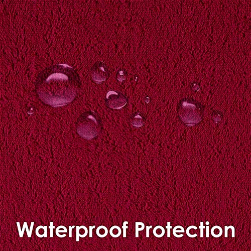 Lithara Terry Cotton Fitted Mattress Protector for Single Bed | Waterproof & Elastic Band | Ultra Soft & Hypoallergenic Mattress Cover | Size : 78 x 48 Inches (6.5 x 4 Feet) | (Maroon) - Image 3