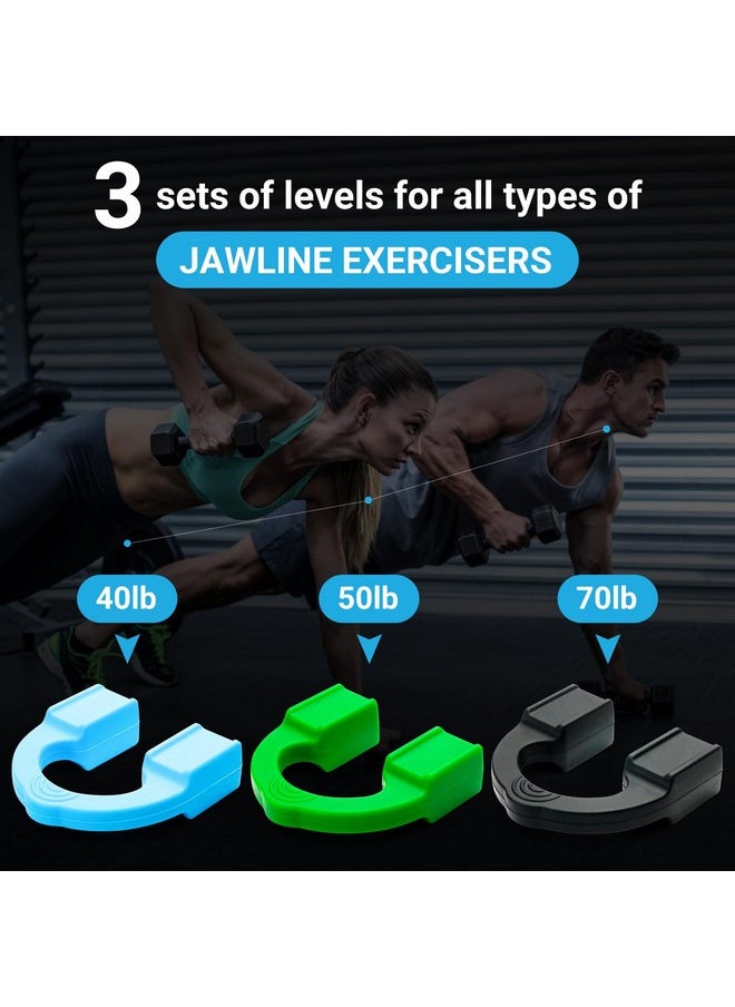 Tilcare Jawline Exerciser by Tilcare - Jaw Exerciser for Men & Women that helps to workout your Jaw, Neck and tone your face with exercise - Face Slimmer that will chisel the Jawline - 3-Pack 40, 50, 70 lb  - Image 3