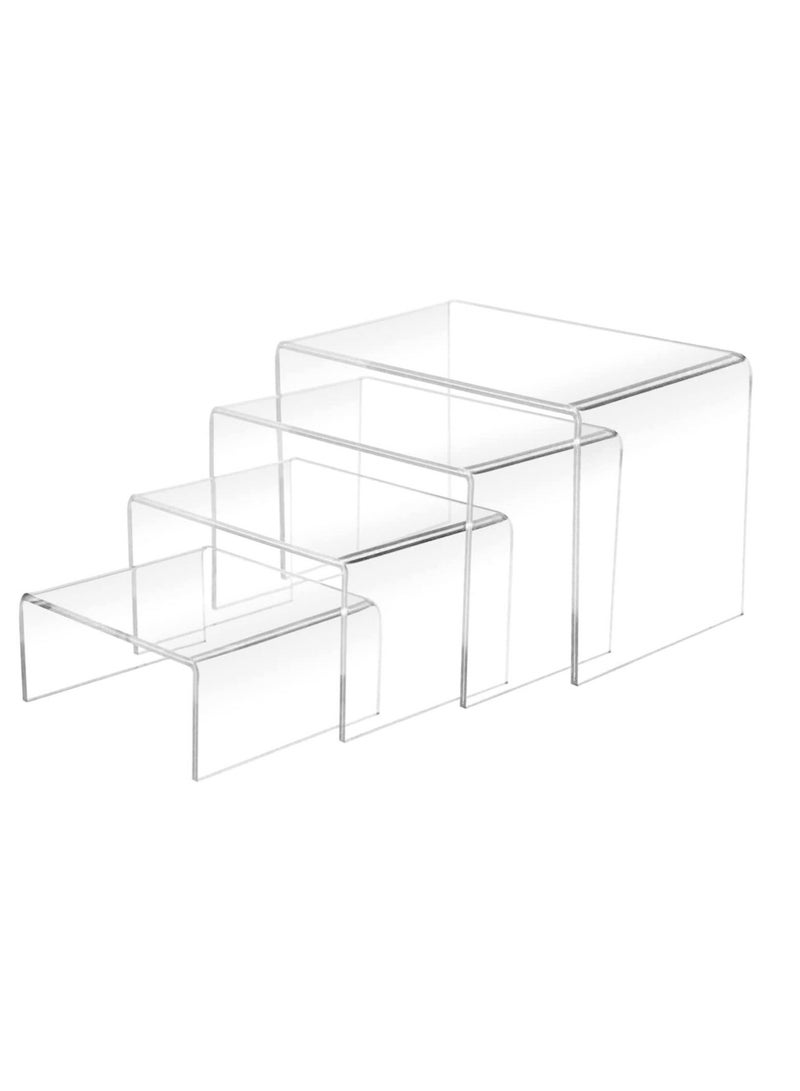 Captaintech 4 Pcs Acrylic Risers Display Clear Showcase Shelf Figures Buffets Cupcakes Jewelry Display Stands for Table Decorations - Image 1