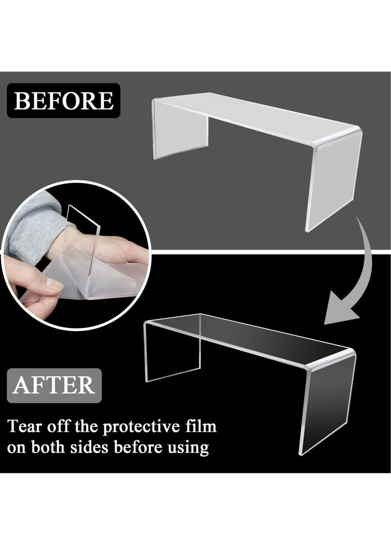 Captaintech 4 Pcs Acrylic Risers Display Clear Showcase Shelf Figures Buffets Cupcakes Jewelry Display Stands for Table Decorations - Image 3