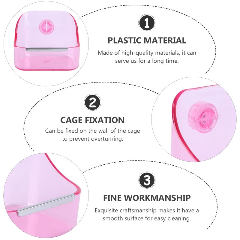 Pink Crystal Design Small Pet Feeder Cage Bowl For Rabbit And Small Animals Indoor Use - Image 4