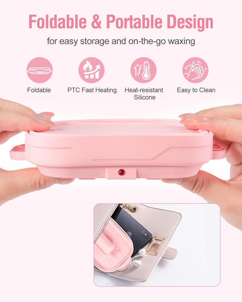 BELOVING Silicone Wax Warmer for Hair Removal, Foldable Waxing Heater Machine for Melting Hard Soft Wax Beads, 18.6oz Electric Waxing Kit Silicone Wax Pot - Beginner Friendly, Fast Heating, Easy to Clean - Image 5