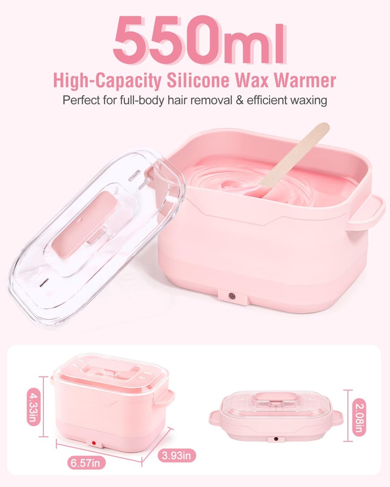 BELOVING Silicone Wax Warmer for Hair Removal, Foldable Waxing Heater Machine for Melting Hard Soft Wax Beads, 18.6oz Electric Waxing Kit Silicone Wax Pot - Beginner Friendly, Fast Heating, Easy to Clean - Image 3