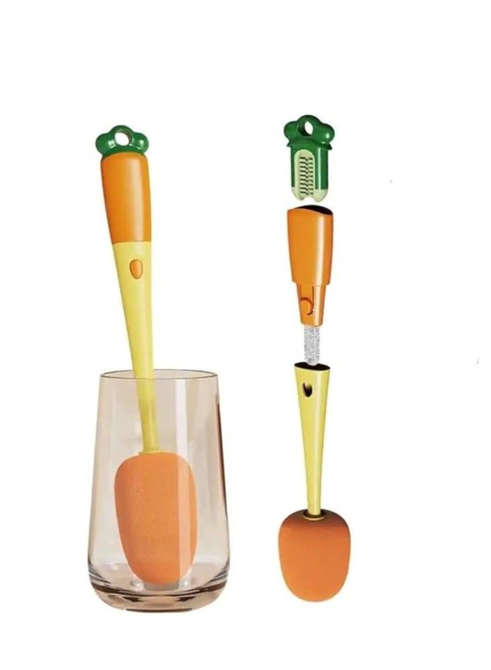 Magic Smile Face Dish Washing Sponge & 02 Multifunctional Bottle Mouth Cup Brush, 3 in 1 - Image 5