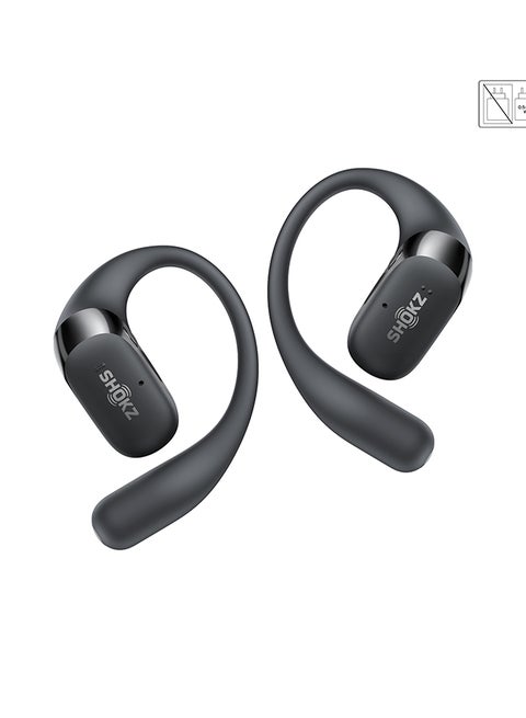 OpenFit 2+ Open-Ear Headphones, Dolby Audio Enabled, Comfortable Earbuds with Soft Ear Hooks, 48H Playtime, IP55 Water-Resistant, USB-C Fast Charging, Wireless Charging, Carrying Bag, Black Black