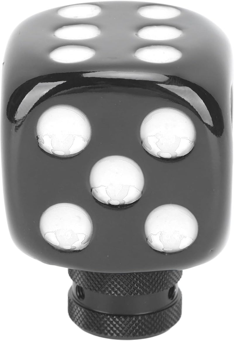 Dice Shape Shift Head Resin Gear Shifting Lever Knob, Universal Transmission Shift Lever Knob with Multiple Adapters for Most Manual Cars, Easy Install Dice Shifter Head (Black White) - Image 2
