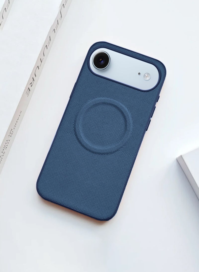 Wtech Apple iPhone Air 5G 2025 Luxury High Quality Magnetic Silicone Sides Case Cover (MCRPSN) - Navy Blue - Image 2