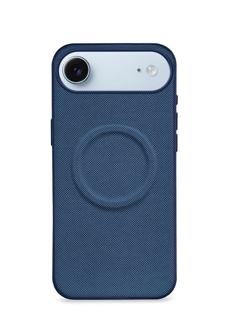 Wtech Apple iPhone Air 5G 2025 Luxury High Quality Magnetic Silicone Sides Case Cover (MCRPSN) - Navy Blue - Image 5