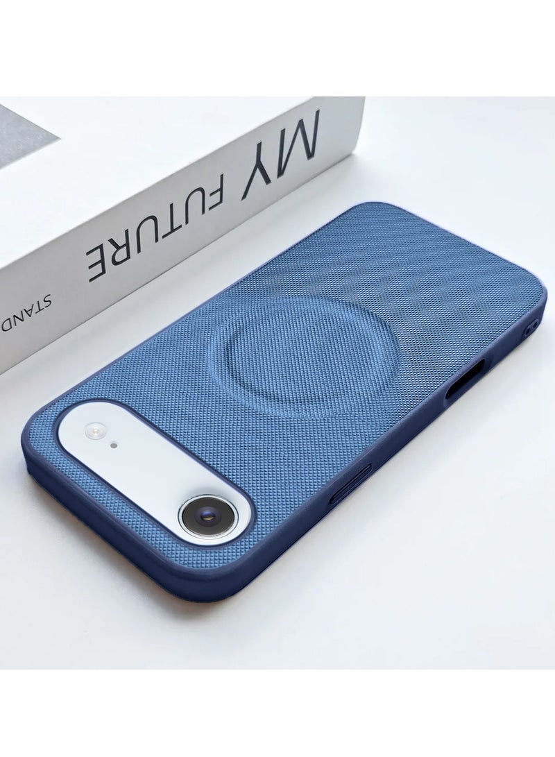 Wtech Apple iPhone Air 5G 2025 Luxury High Quality Magnetic Silicone Sides Case Cover (MCRPSN) - Navy Blue - Image 3