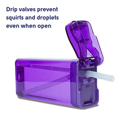 Precidio Design Drink in the Box Eco-Friendly Reusable Juice Box Container, 12 ounce, Purple - Image 4