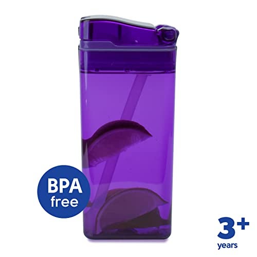 Precidio Design Drink in the Box Eco-Friendly Reusable Juice Box Container, 12 ounce, Purple - Image 3