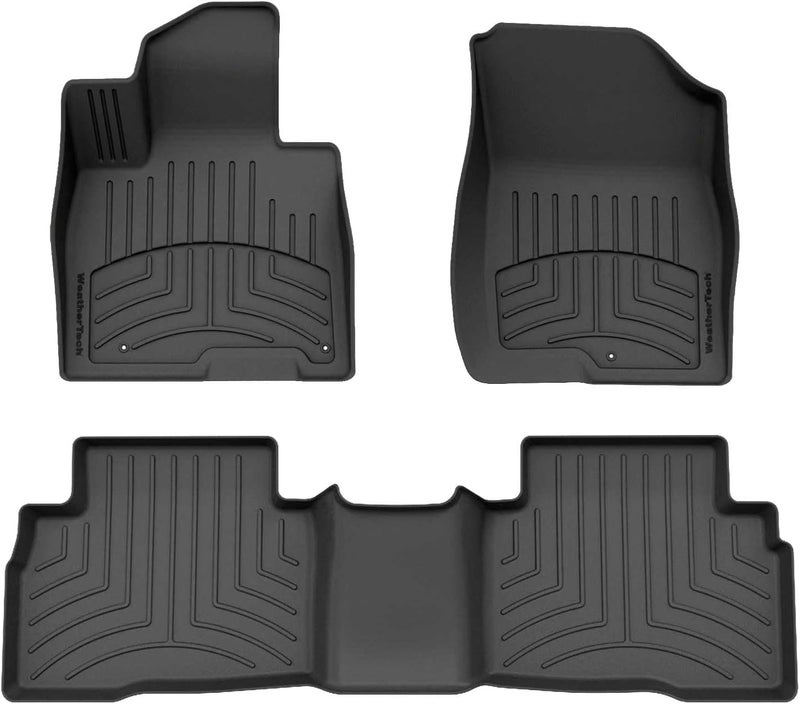 WeatherTech FloorLiner HP Custom Fit Floor Mats for Hyundai Tucson Hybrid - 1st & 2nd Row, Black - Image 1