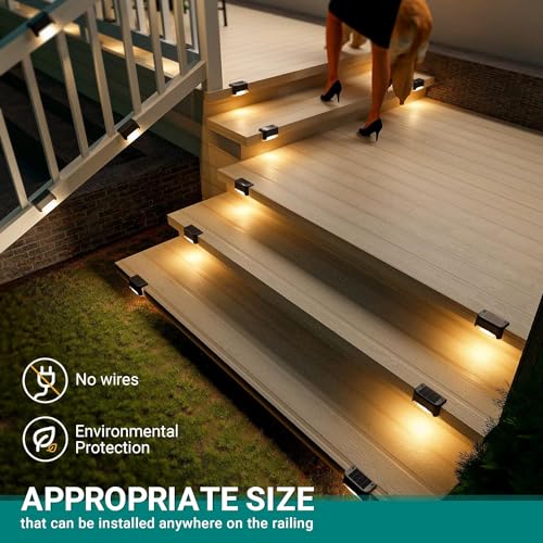 BRITSPEAR Plastic Waterproof LED Solar Powered Deck Stair Outdoor Light for Railing, Wall Garden,Pathway, Backyard, Patio, and Balcony Decoration (8) - Image 5