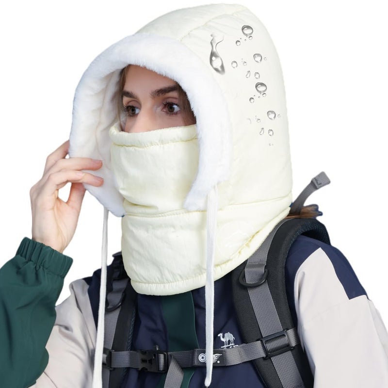 HUAMULAN Women Winter One Piece Waterproof Balaclavas Hat Men Slouchy Fleece Hoodie Face Shield Mask Warm Earmuff Ski Snow Knit Hats Cold Weather Waterproof - Image 1