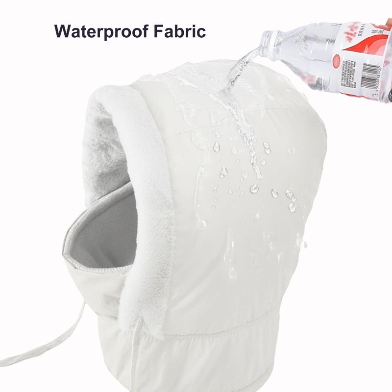 HUAMULAN Women Winter One Piece Waterproof Balaclavas Hat Men Slouchy Fleece Hoodie Face Shield Mask Warm Earmuff Ski Snow Knit Hats Cold Weather Waterproof - Image 4