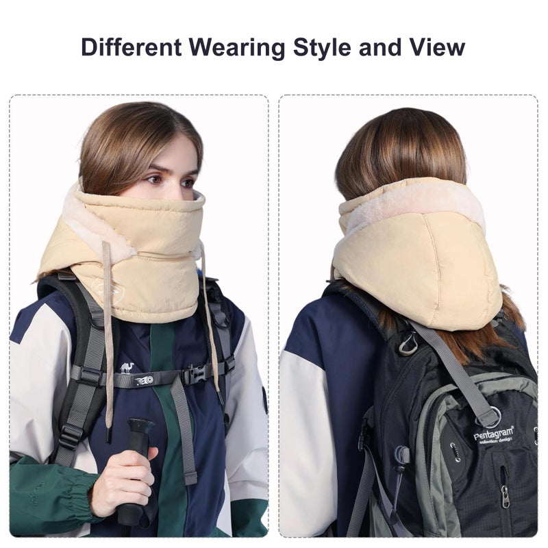 HUAMULAN Women Winter One Piece Waterproof Balaclavas Hat Men Slouchy Fleece Hoodie Face Shield Mask Warm Earmuff Ski Snow Knit Hats Cold Weather Waterproof - Image 5