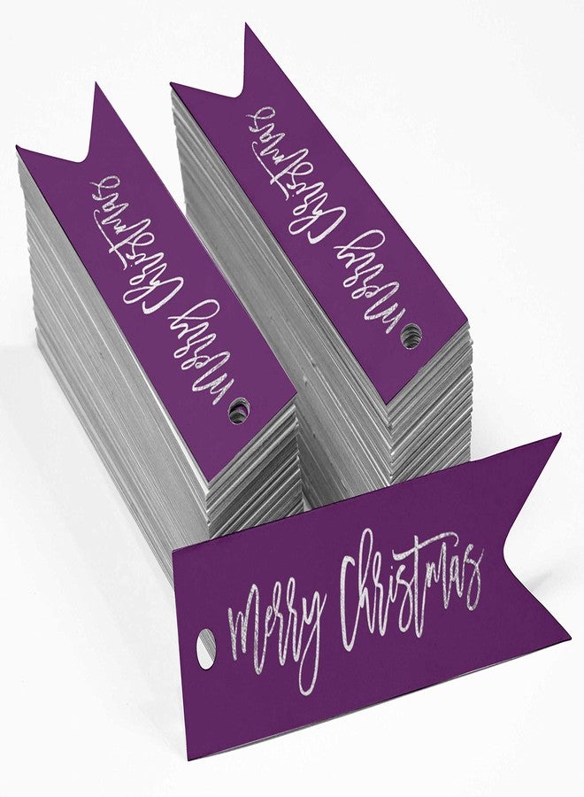 Inkdotpot Silver Foil Paper Hang Tag Merry Christmas Favor Tag 50 Piece - Image 2