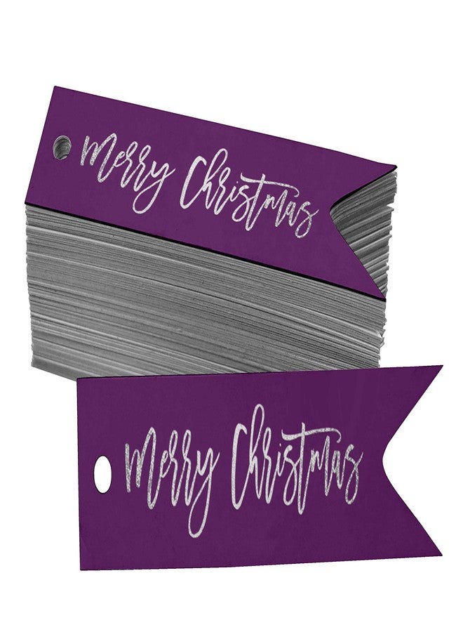 Inkdotpot Silver Foil Paper Hang Tag Merry Christmas Favor Tag 50 Piece - Image 1