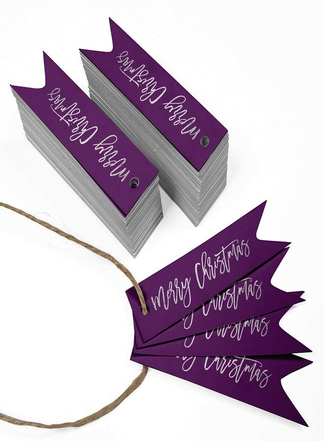 Inkdotpot Silver Foil Paper Hang Tag Merry Christmas Favor Tag 50 Piece - Image 3