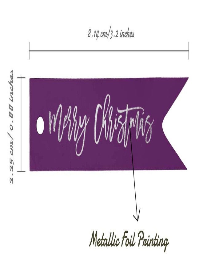 Inkdotpot Silver Foil Paper Hang Tag Merry Christmas Favor Tag 50 Piece - Image 5