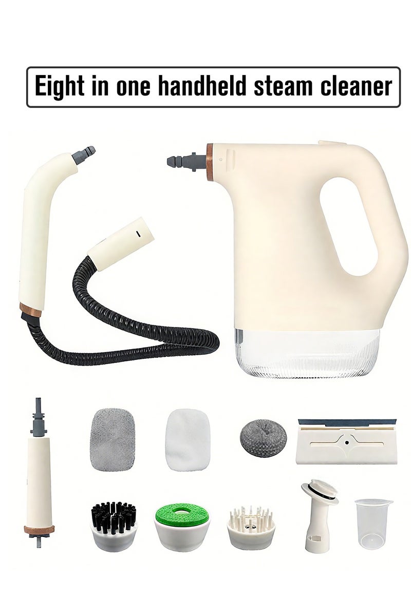 آي كي منظف بالبخار يدوي | تسخين سريع 20 ثانية | مجموعة ملحقات 8 في 1 | قفل أمان وخزان مرئي | تعقيم بدون مواد كيميائية للمنزل والمطبخ والسيارة - Image 1