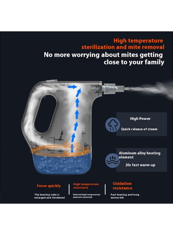 آي كي منظف بالبخار يدوي | تسخين سريع 20 ثانية | مجموعة ملحقات 8 في 1 | قفل أمان وخزان مرئي | تعقيم بدون مواد كيميائية للمنزل والمطبخ والسيارة - Image 2