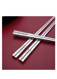 Excefore Metal Chopsticks, Reusable Dishwasher Safe, 2 Pair Chinese Japanese Korean 316 Stainless Steel Chopstick  - Image 4