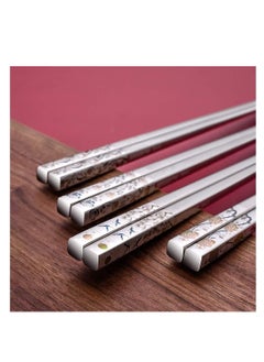 Excefore Metal Chopsticks, Reusable Dishwasher Safe, 2 Pair Chinese Japanese Korean 316 Stainless Steel Chopstick  - Image 2