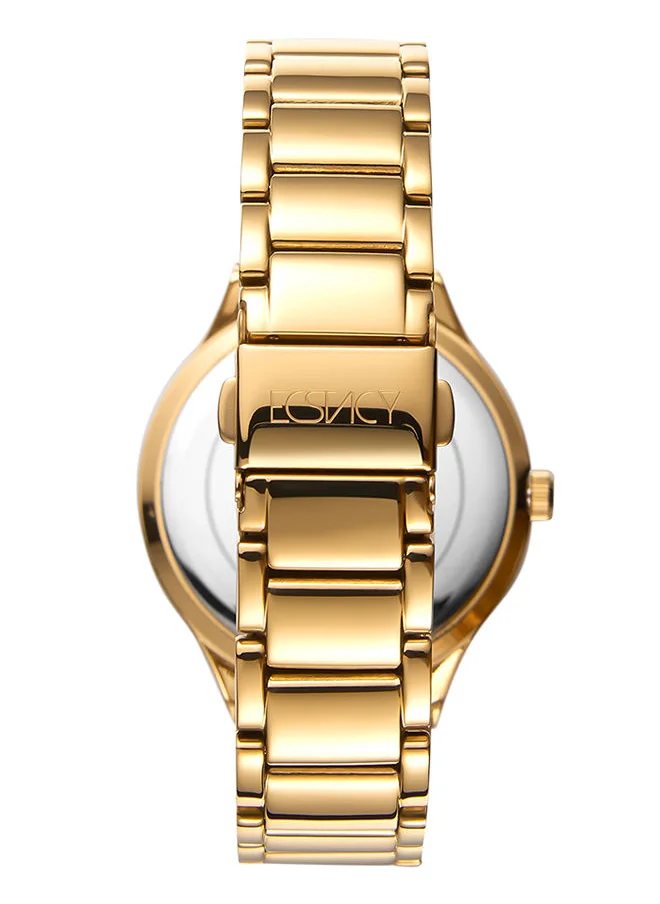 إكستاسي Ceramic Strap Round Shape Analog Wrist Watch E9511-GCWM - 36mm - Gold/White