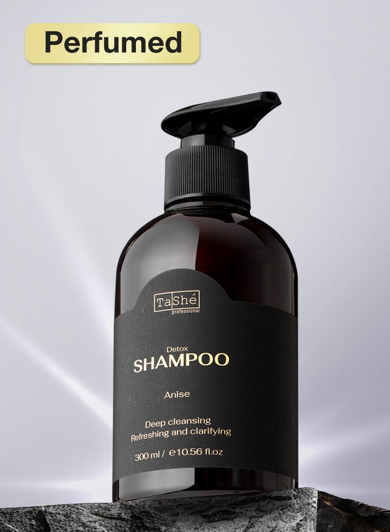 Tashe Amino Acid Detox Shampoo with Ginger, Aloe & Fision KeraVeg Complex – Anti-Dandruff, Volume & Scalp Balance, 300 ml  - Image 1