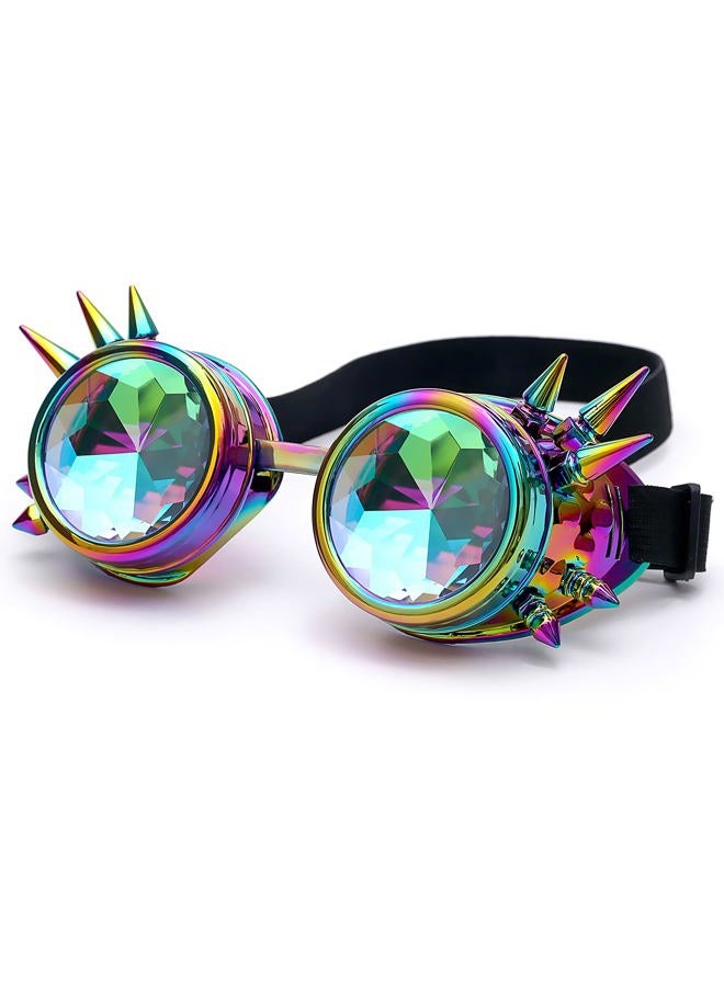 Lelinta Kaleidoscope Rave Rainbow Crystal Lenses Steampunk Goggles…, Cool, Adjustable - Image 3