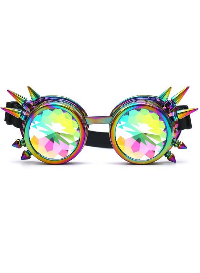 Lelinta Kaleidoscope Rave Rainbow Crystal Lenses Steampunk Goggles…, Cool, Adjustable - Image 1