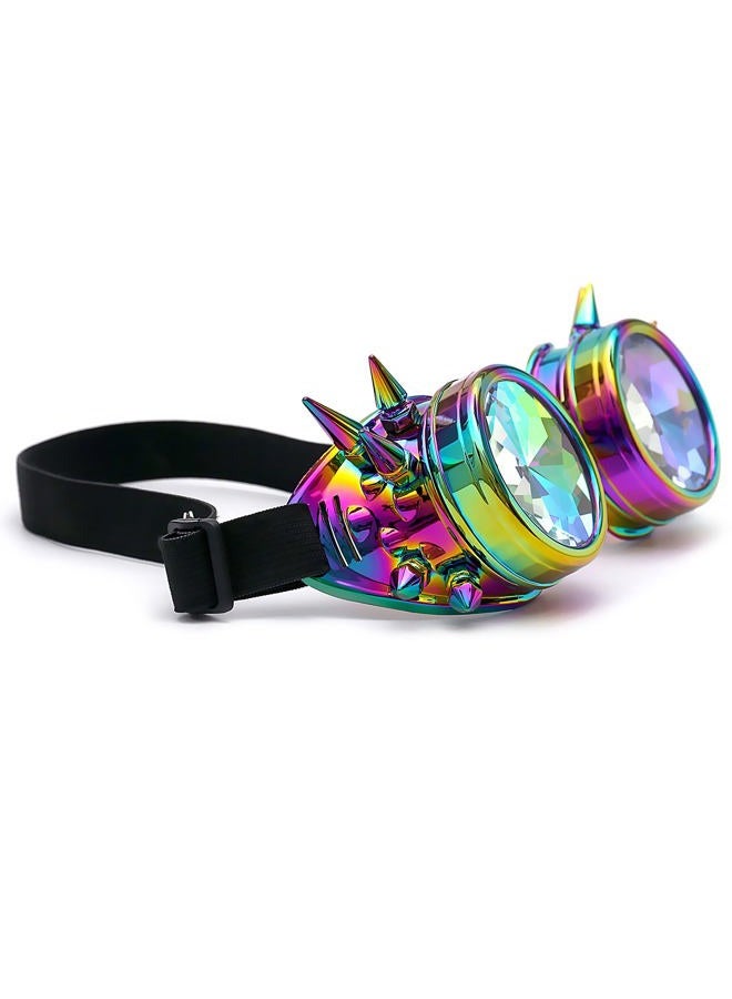 Lelinta Kaleidoscope Rave Rainbow Crystal Lenses Steampunk Goggles…, Cool, Adjustable - Image 5