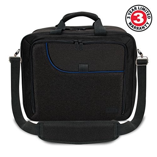 USA GEAR PS4 Travel Case - Travel Bag Compatible with PlayStation 4 Slim, PlayStation Pro and PS3 - Carrying Case with Customizable Interior for PS4 Games, Controller, Headset & Accessories (Blue) - Image 5