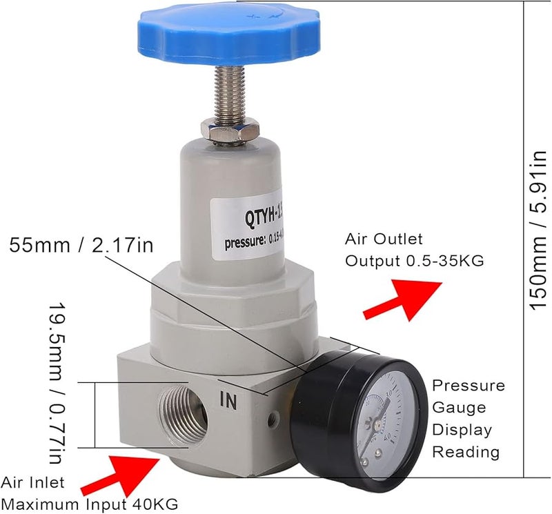 QTYH 15 Air Pressure Regulator Automatic Relief Valve Controller Industrial Use - Image 3