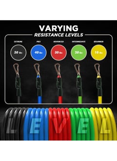 ENDLESS  Toning Tubes Set of 5 with Different Resistance Levels | With Door Anchor, Handles, Waterproof Carry Bag, Leg Ankle Straps for Men and Women  - Image 2