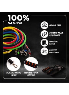 ENDLESS  Toning Tubes Set of 5 with Different Resistance Levels | With Door Anchor, Handles, Waterproof Carry Bag, Leg Ankle Straps for Men and Women  - Image 3