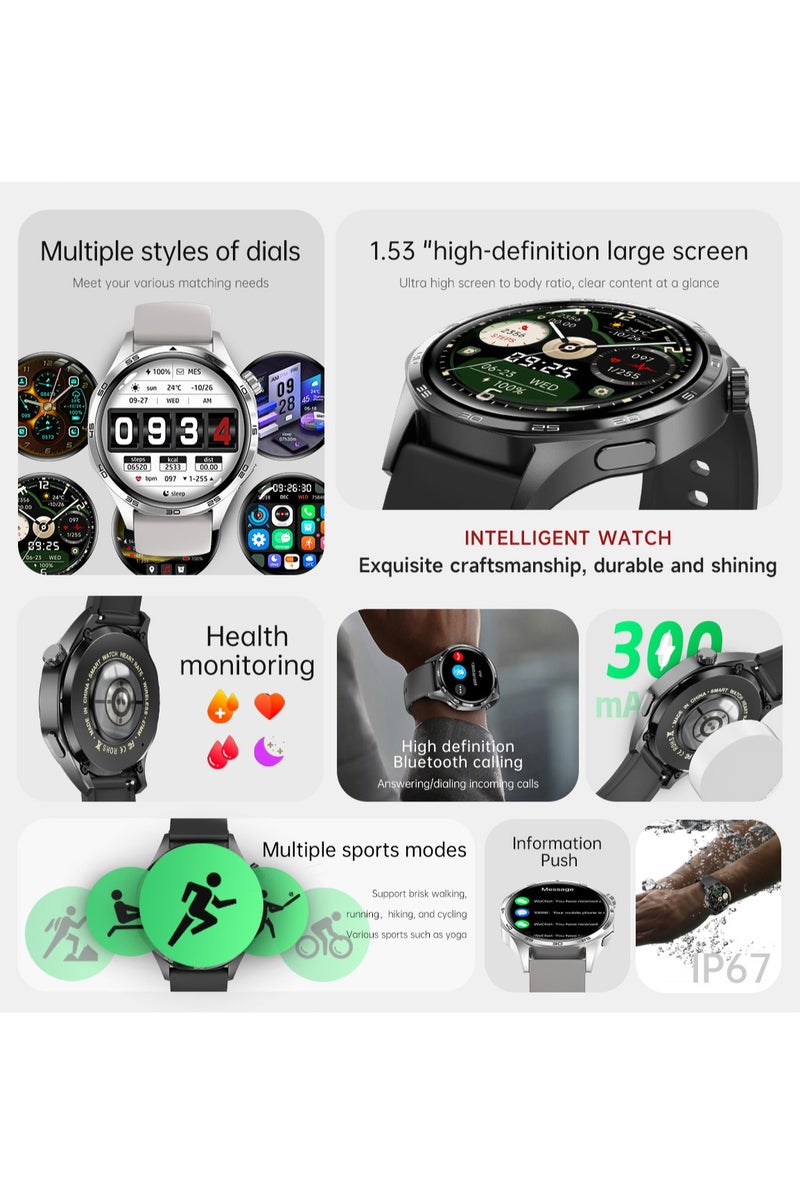 RollsTimi  Men's Smartwatch, Bluetooth Answer/Make Calls, Multiple Sports Modes, DIY Personality Settings, 1.53-Inch Full-Screen Touch, Universal For Android 4.4 Above /IOS 9.0 Above Systems - Image 2