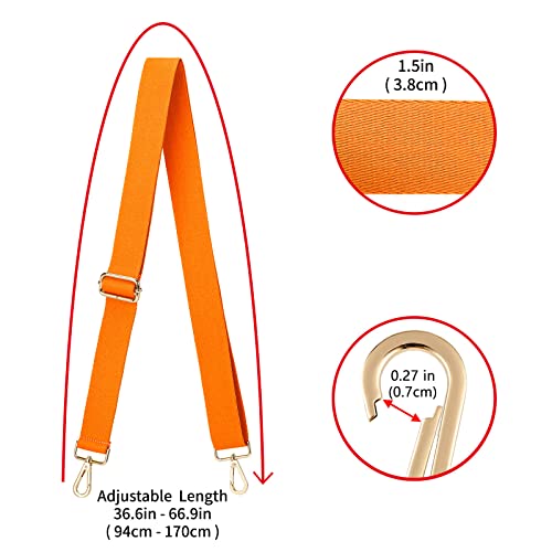 ZOOEASS Wide Shoulder Strap (Solid),Adjustable Replacement Belt Crossbody Canvas Bag Handbag (Orange) - Image 3