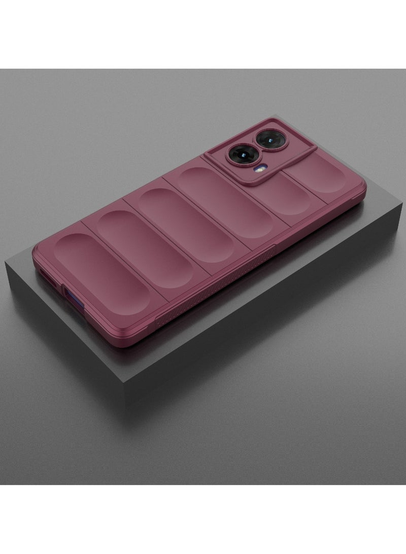 Phone case cover Magic Shield TPU + Silicone Shockproof Phone Case For  Moto G85 (Wind Red) - Image 3