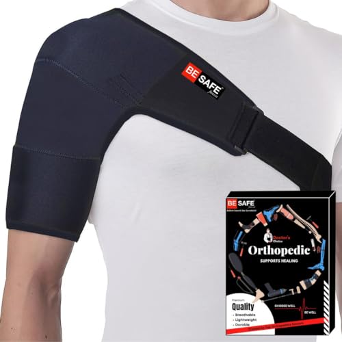 BESAFE Forever Shoulder Sling Support Wrap for Rotator Cuff, Dislocated AC Joint, Labrum Tear, Shoulder Pain Relief for Men and Women, Shoulder Immobilizer Belt, Black - Image 1