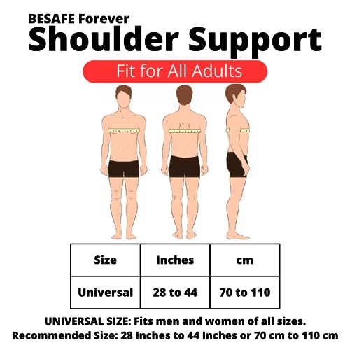 BESAFE Forever Shoulder Sling Support Wrap for Rotator Cuff, Dislocated AC Joint, Labrum Tear, Shoulder Pain Relief for Men and Women, Shoulder Immobilizer Belt, Black - Image 5