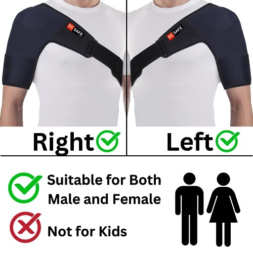 BESAFE Forever Shoulder Sling Support Wrap for Rotator Cuff, Dislocated AC Joint, Labrum Tear, Shoulder Pain Relief for Men and Women, Shoulder Immobilizer Belt, Black - Image 2