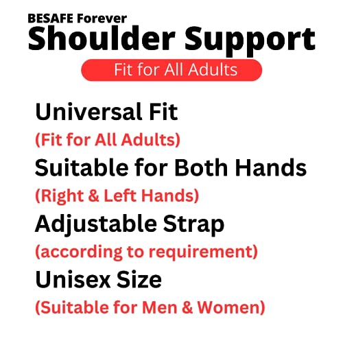 BESAFE Forever Shoulder Sling Support Wrap for Rotator Cuff, Dislocated AC Joint, Labrum Tear, Shoulder Pain Relief for Men and Women, Shoulder Immobilizer Belt, Black - Image 4
