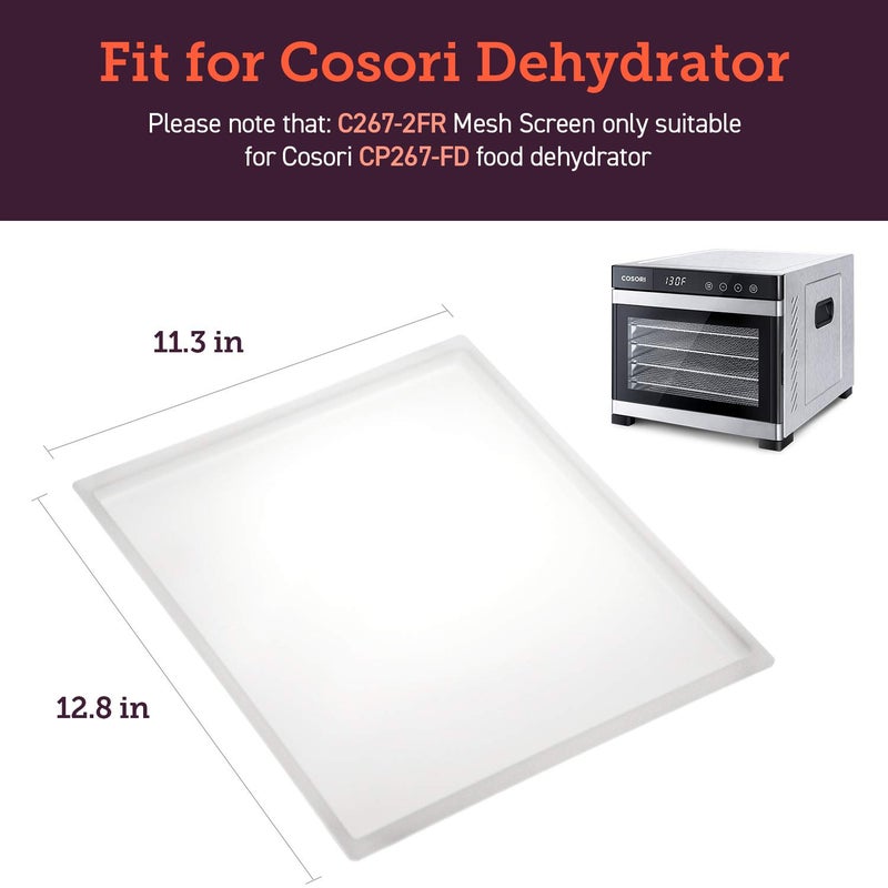 COSORI Food Dehydrator Accessories, Fruit Leather Roll Sheets for 6 Trays CP267-FD and Other Models, BPA-Free, C267-2FR, 2 Pack - Image 4
