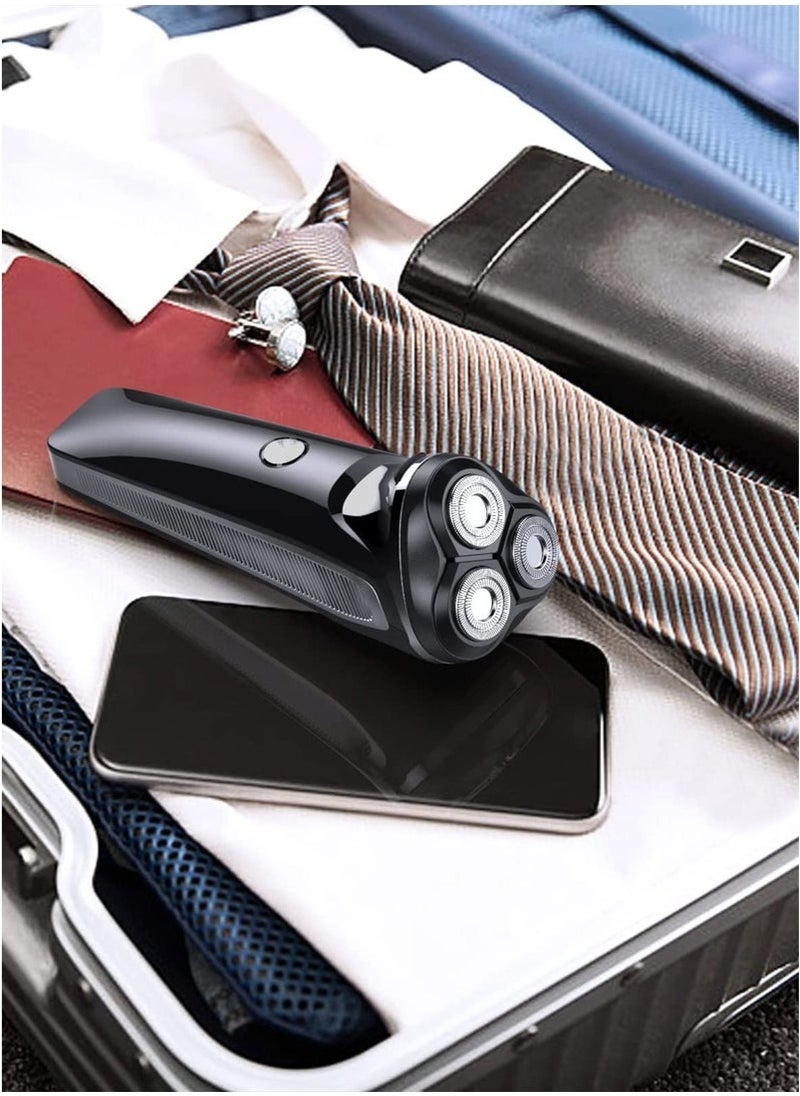 Wet Dry USB Rechargeable Cordless Shaving Machine 3D Rotary Shaver, Electric Razor for Men Waterproof with Pop-up Beard Trimmer, Lcd Display, Travel Lock