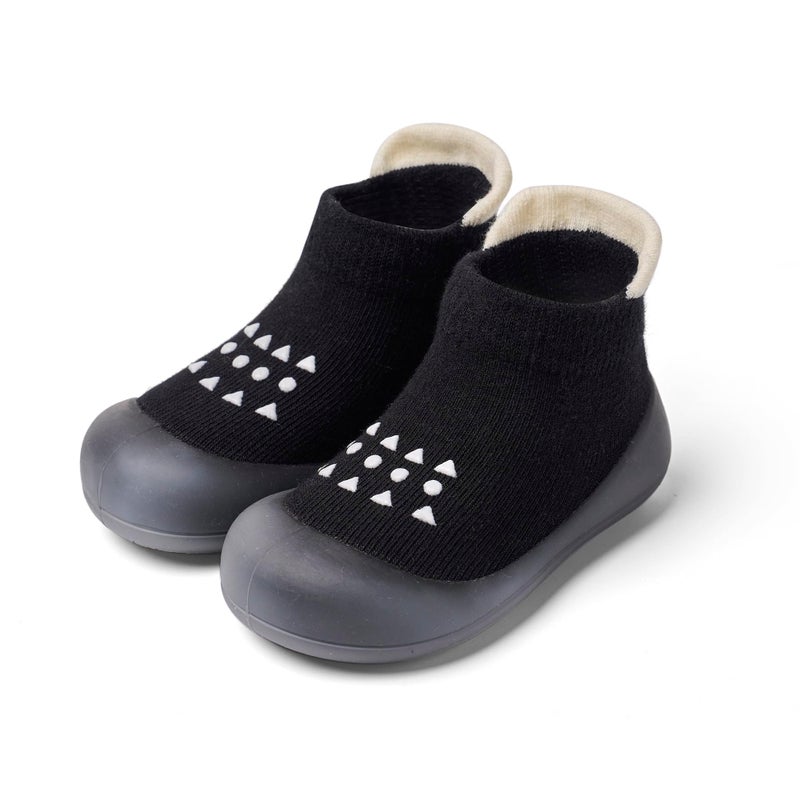 Bearbay Baby Sock Shoes Baby Walking Shoes Infant Non-Slip Breathable Slippers with Soft Rubber Sole Baby Boys Girls Sneakers Black - Image 1