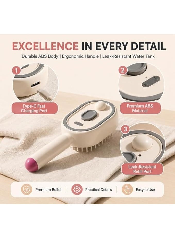 Electric Spray Air Cushion Massage Comb,Self-Cleaning Anti-Tangle Steam Massage Comb,Soft Round Teeth Massage Scalp with Built-In Water Spray,Anti-Static Volumizing Hairbrush - Image 3
