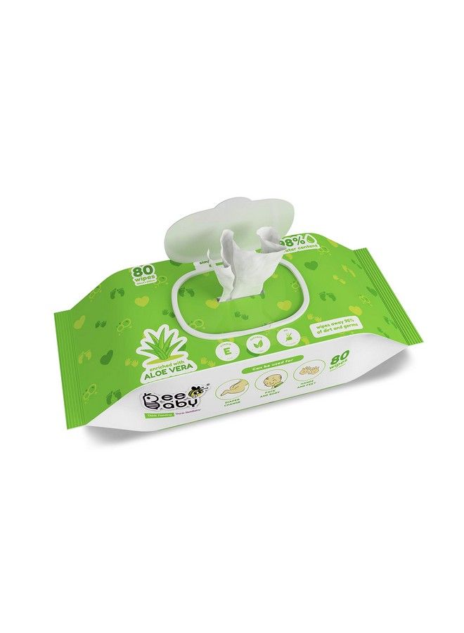 Beebaby Fresh Baby Wet Wipes With Plastic Lid Contains Aloe Vera Vitamin E & Anti Bacterial Ingredients. Ideal For Cleaning & Moisturising Newborn. 2 Pack Of 72 Wipes - Image 3