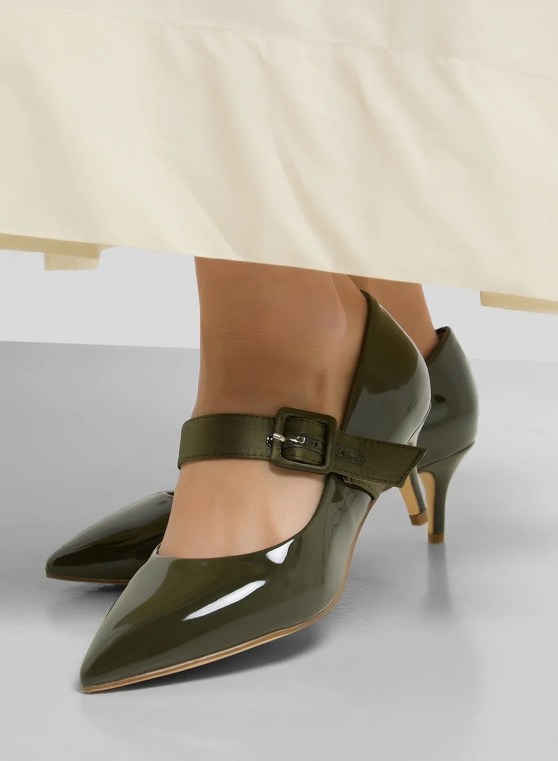 Spot-On Mary-Jane Pointed Pump